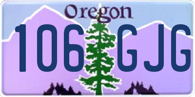 OR license plate 106GJG