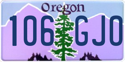OR license plate 106GJO