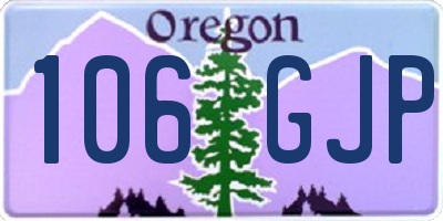 OR license plate 106GJP