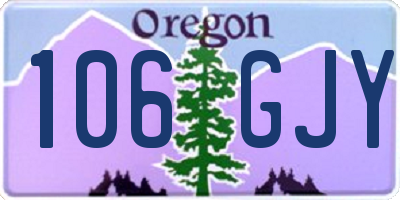 OR license plate 106GJY