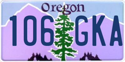 OR license plate 106GKA
