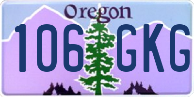 OR license plate 106GKG