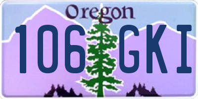 OR license plate 106GKI