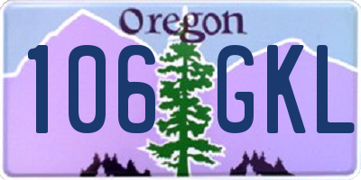 OR license plate 106GKL
