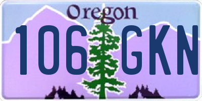 OR license plate 106GKN