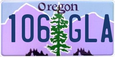 OR license plate 106GLA