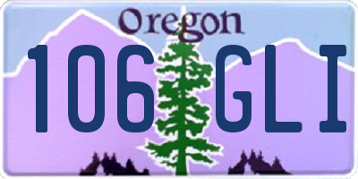 OR license plate 106GLI