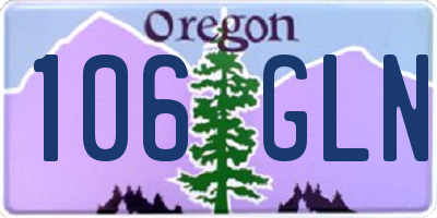 OR license plate 106GLN