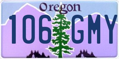 OR license plate 106GMY