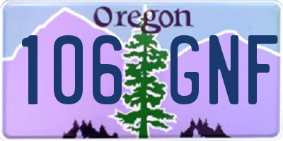 OR license plate 106GNF
