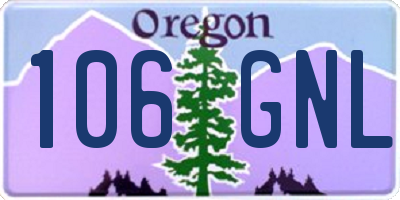 OR license plate 106GNL