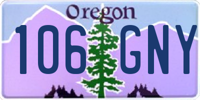 OR license plate 106GNY