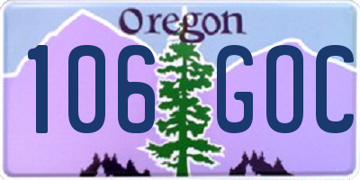 OR license plate 106GOC