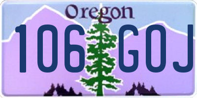 OR license plate 106GOJ