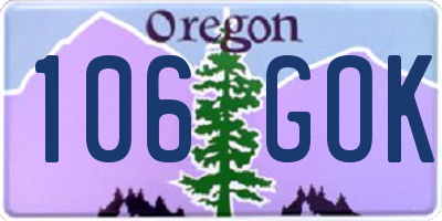 OR license plate 106GOK