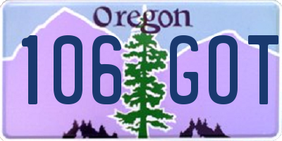 OR license plate 106GOT