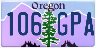 OR license plate 106GPA
