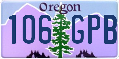 OR license plate 106GPB