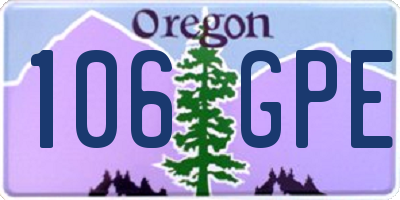 OR license plate 106GPE