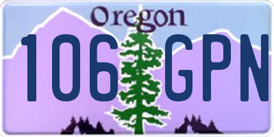 OR license plate 106GPN