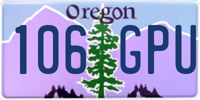 OR license plate 106GPU