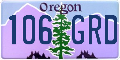 OR license plate 106GRD