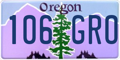 OR license plate 106GRO