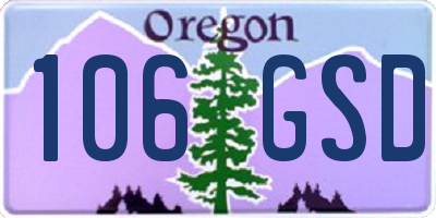 OR license plate 106GSD