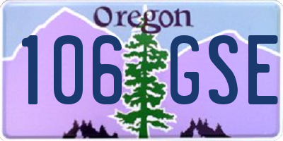 OR license plate 106GSE