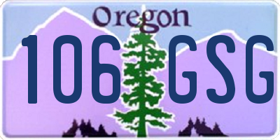 OR license plate 106GSG