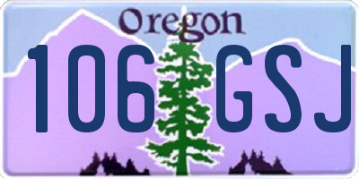 OR license plate 106GSJ