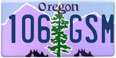 OR license plate 106GSM