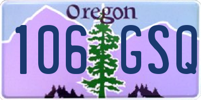 OR license plate 106GSQ