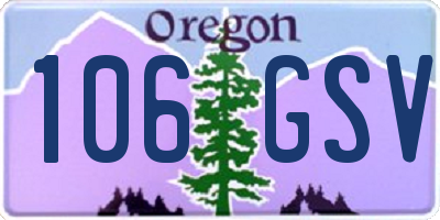 OR license plate 106GSV