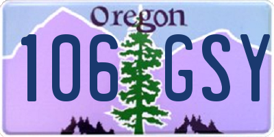 OR license plate 106GSY