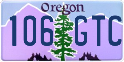 OR license plate 106GTC