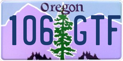 OR license plate 106GTF