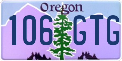 OR license plate 106GTG