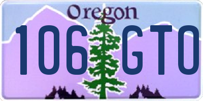 OR license plate 106GTO