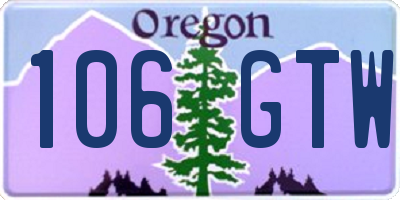 OR license plate 106GTW