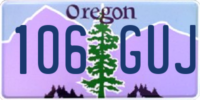 OR license plate 106GUJ