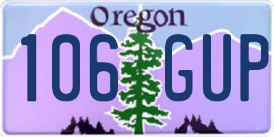 OR license plate 106GUP