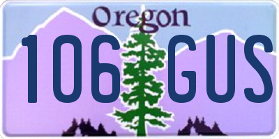 OR license plate 106GUS