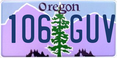 OR license plate 106GUV