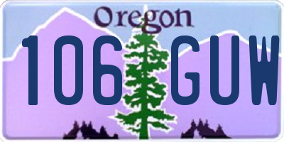 OR license plate 106GUW
