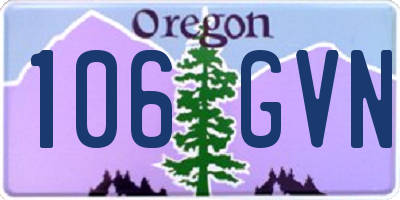 OR license plate 106GVN