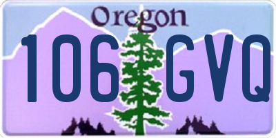 OR license plate 106GVQ