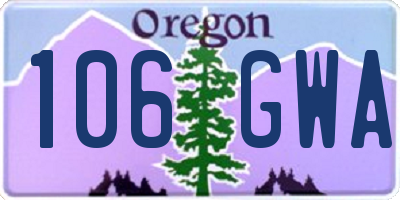 OR license plate 106GWA