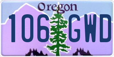 OR license plate 106GWD