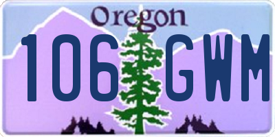 OR license plate 106GWM
